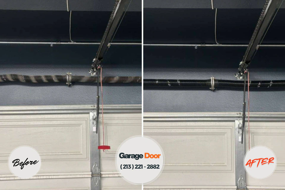 Before and after: garage door repair Willamina, OR